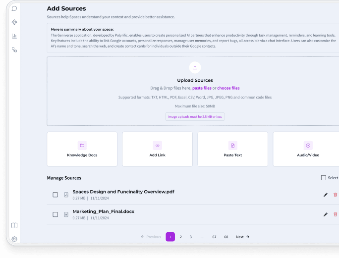Knowledge Center Feature